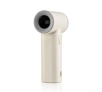 Ventilador de mano portátil recargable con pantalla digital y 5 velocidades ajustables para alivio del calor en verano, funciona con batería de 3600 mAh, motor de turbina sin escobillas (blanco)