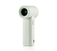 Ventilador de mano portátil recargable con pantalla digital y 5 velocidades ajustables para alivio del calor en verano, funciona con batería de 3600 mAh, motor de turbina sin escobillas (verde)