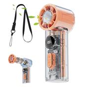 Ventilador de mano portátil, refrigeración de batería recargable, control de velocidad de pantalla digital, flujo de aire ajustable de 100 niveles silencioso, para viajes de verano, camping
