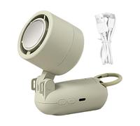 Ventilador de mano portátil - Ventilador eléctrico compacto con refrigeración - Pantalla LED recargable USB, ventilador de aire con batería para camping, playa, vacaciones y viajes renovados