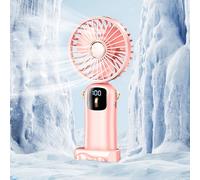 Ventilador de mano Quinlirra de 4000 mAh, 100 niveles ajustables, funcionamiento silencioso, pantalla digital, para colgar al cuello, ventilador