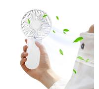 Ventilador de mano, soplador de USB de 3 velocidades, con gancho, batería de 1200 mAh, ventilador portátil silencioso para viajes, 3500-6500 rpm, para niños, estudiantes, verano, viajes