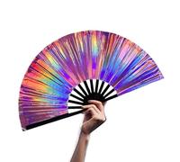 Ventilador de manos a mano Ventilador de mano plegable, plegable | a grande de manualidades | Accesorios de accesorios fotográficos con marcos de madera para baile, boda, ac