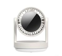 Ventilador de mesa con tecnología de turbina que ofrece distribución de aire mejorada y funcionamiento silencioso (blanco)