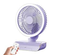 Ventilador de mesa oscilante, 18 x 10,5 x 25 cm, 470 g, 5 velocidades, oscilante, ventilador personal con control remoto, suministros de viaje recargables de 5 W, 2000 mAh, enfriador de aire para