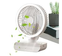 Ventilador De Mesa Oscilante - ABS 18 X 10,5 X 25 Cm | Ventilador Recargable USB Con 5 Velocidades, Control Remoto De Color De Luz Aleatoria, Uso Portátil Y De Escritorio | Enfriador De A