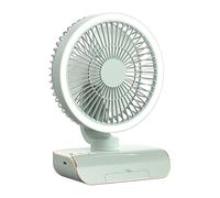 Ventilador de mesa oscilante, ventilador portátil, 5 velocidades, pequeño ventilador de refrigeración con mando a distancia | Suministros de viaje recargables 2000 mAh, ventilador portátil para