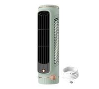 Ventilador de mesa portátil sin aspas, pequeño ventilador de aire acondicionado personal recargable, 3 velocidades ajustables, aire acondicionado USB de CA para habitación pequeña para oficina en casa