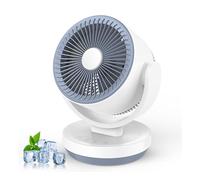 Ventilador de Mesa Silencioso, Ventilador de Circulación de Aire para Oficinas, Potente flujo de Aire, 3 Velocidades, Temporizador de 7,5 Horas,Oscilación de 120° + 90°, Ideal para Oficinas y Hogares