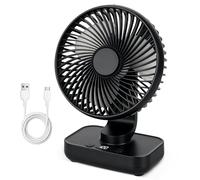 Ventilador de Mesa USB, 3600mAh Ventilador de Escritorio Potente con 4 Velocidades, Mini Fan de Mesa USB Portátil, Pantalla Digital, Carga Rápida, Portátil para Hogar, Oficina, Dormitorio, Exteriores,