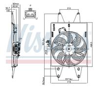 Ventilador de Motor Del Radiador Eléctrico Nissens para Fiat Doblo Cargo