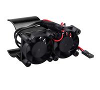 Ventilador de motor RC Radiador de aluminio con sensor térmico disipador de calor doble ventiladores de refrigeración para coche RC 1/10 540/550 Traxxas Axial Redcat HSP HPI Wltoys Himoto Tamiya