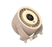 Ventilador de nebulización alimentado por USB con 100 niveles, modo dual de flujo de aire y función de humidificador para dormitorio y oficina (marrón)