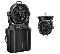 Ventilador de nebulización portátil, batería de 20000 mAh, cubo de 6 L, 4 | Control de velocidad continuo, 3 modos de luz LED y ajustes de temporizador de 1/2/4/8 horas para uso en interiores y