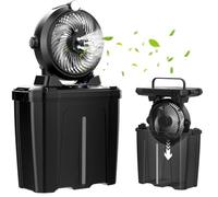Ventilador de nebulización portátil, cubo de 11 litros, ventiladores de 20000 mAh con batería recargable para patios, ventiladores al aire libre con luz nocturna, 3 velocidades de viento y 4