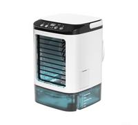 Ventilador de nebulización portátil USB con caja de hielo | 3 velocidades, enfriador de aire personal silencioso, ventilador de escritorio ABS para oficina, camping y viajes
