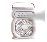 Ventilador de nebulización portátil - Ventilador de nebulización recargable personal para escritorio - 7 colores luz nocturna 3 velocidades de viento 450 ml tanque de agua electrónica de refrigeración