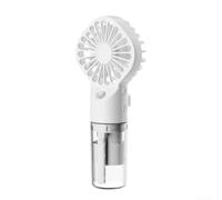 Ventilador de nebulización recargable portátil, funciona con pilas, mini ventiladores de mano de refrigeración, para viajes, al aire libre, maquillaje, camping, hogar (blanco)