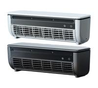 Ventilador de niebla de enfriamiento de 2 piezas, aire acondicionado portátil montado en la pared con instalación sin taladros, batería de 6000 mah, 3 velocidades y control remoto, blanco/gris, venti