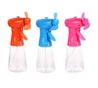 Ventilador de niebla de refrigeración por pulverización de agua de mano, ventilador de niebla de agua portátil recargable con botella de agua para alivio del calor de verano, mini dispositivo de