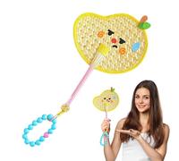Ventilador de pádel - Fans de pádel para mujeres portátiles | Decoración de pared de granja, hoja de palmera de tejido rústico, favores de fiesta de boda, decoración de ratán para mujeres niños