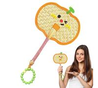 Ventilador de paja - Fans de pádel para mujeres portátiles - Decoración de pared de granja, hoja de palmera de tejido rústico, favores de fiesta de boda, decoración de ratán para mujeres niños