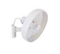 Ventilador De Pared Con Control Remoto Breeze Wall Blanco Retro Con Temporizador