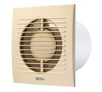 Ventilador de pared para baño o cocina, diámetro de 100 mm, con temporizador, silencioso, color dorado