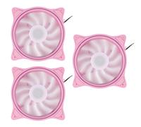 Ventilador de PC de 4 pines y 120 mm, 3 aperturas, interno, externo, LED rosa, gran volumen de aire, silencioso, para paquete de refrigeración