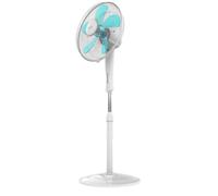 Cecotec Ventilador de Pie con Mando a Distancia y Temporizador EnergySilence 530 Power Connected White. 50 W, 5 Aspas de 40 cm, 3 Velocidades, Motor de Cobre, Oscilante, Pantalla, Blanco