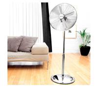Cecotec Ventilador de Pie EnergySilence 620 Retrostyle. 50 W, Acabado en Cromado, Diámetro 16" con 4 Aspas, 3 Velocidades, Oscilación, Altura ajustable, Máxima seguridad