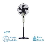 Iluminashop Ventilador de Pie con Mando 45W Negro/Beige