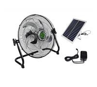 Ventilador de pie con carga solar 2024, silencioso y de alta velocidad para camping, ideal para el hogar, dormitorio, exterior e interior, con 12 velocidades, USB (color: negro, tamaño: 16")