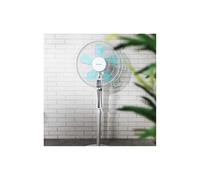 Cecotec Ventilador de Pie con Mando a Distancia y Temporizador EnergySilence 530 Power Connected White. 50 W, 5 Aspas de 40 cm, 3 Velocidades, Motor de Cobre, Oscilante, Pantalla, Blanco
