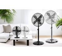 Ventilador de pie de diseño en acero inoxidable ProfiCare : Metal / 40 cm