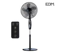 Ventilador de pie edm negro para ventilación interior, 60w, 5 aspas d