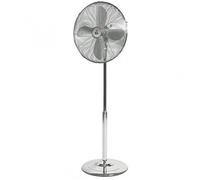 Ventilador de Pie Fm Calefacción PM-140 55W 3 Velocidades Altura Regulable Oscilante Cromo