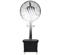 Ventilador de pie industrial con pedestal nebulizador y tanque grande, oscilante, 3 velocidades, ideal para exteriores, tiendas, garajes y graneros.