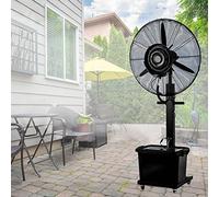 Ventilador de pie industrial de pedestal con función de nebulización, oscilante de alta velocidad para patio y exteriores, de bajo consumo.