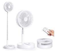 Ventilador de Pie Oscilante Portátil Plegable, 8.6" 8000 mAh Bateria Recargable USB C Pequeño Piso/Mesa Silencioso Ventiladores con Control Remoto, Ventoinha Pedestal para Hogar Dormir Oficina Viaje