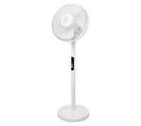 Ventilador de Pie Potente 50W, Aspas de 12", 5 aspas, 3 Velocidades Ajustables, Silencioso, Motor con núcleo de aluminio，Oscilante, Base Reforzada, Adecuado para Hogar, Oficina y Almacén, Blanco