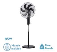 Fabrilamp Ventilador de pie Abrila Tolon – 85W 220-240V, 3 velocidades, mando, negro