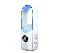 Ventilador de pie USB de 30 cm, sin alas con 6 velocidades, refrigeración, depósito de agua de 100 ml, enfriador de aire portátil de escritorio para escritorio, dormitorio