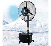 Ventilador de pie, ventilador oscilante de pedestal con nebulización para refrigeración exterior: 3 velocidades, rotación de 90 grados, gran tanque de agua, ideal para patio, garaje, gimnasi