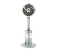 Shark FlexBreeze Pro Mist Ventilador sin cable para interior y exterior con nebulizador, depósito portátil, alcance de 20 m, de pedestal o mesa, 5 velocidades, mando a distancia, Gris paloma FA300WHEU