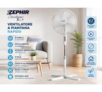 Ventilador De Pie Zhephir Blanco 5 Palas 40 Cm 3 Velocidades 45 W