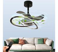 Ventilador de piso, moderno ventilador de techo empotrado para interiores con luces, lámpara de araña con control remoto, cambio de color inteligente de 3 luces y 6 velocidades, motor revers