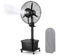 Ventilador de piso, ventilador de pie con rociador de niebla, 3 velocidades ajustables, tanque de agua grande, ideal para refrigeración exterior y uso industrial.