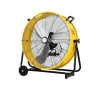 Ventilador de piso Ventilador eléctrico industrial Ventilador de tambor de alta velocidad de 24 pulgadas 8100 CFM Ventilador industrial de 3 velocidades para aplicaciones de metal pesado (amarillo)