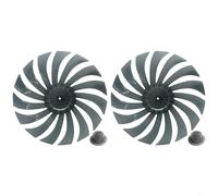 Ventilador de polipropileno de 15 cuchillas para aspas diseñado para ventiladores de mesa y pie de 14 pulgadas y 355 mm con cubierta de tuerca para un fácil mantenimiento (2 piezas)
